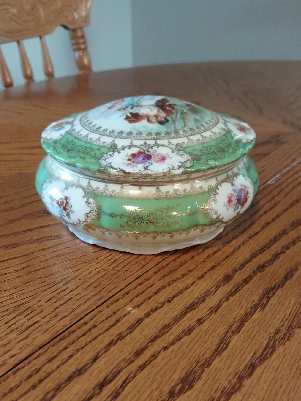Antique Royal Vienna Hand Painted Porcelain Covered Box